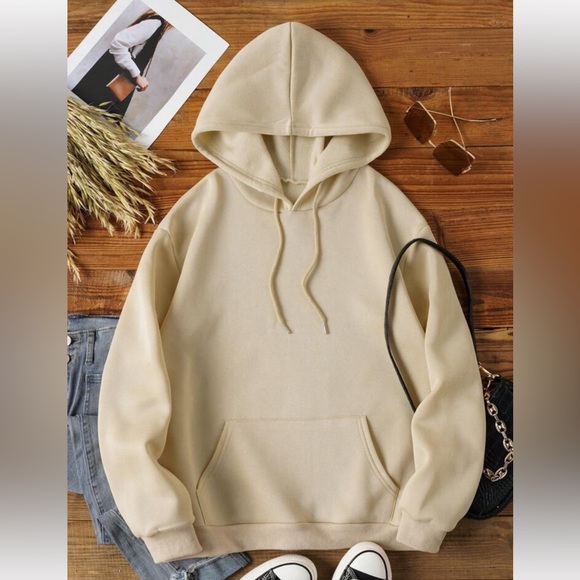 SHEIN Tops - 🩶 SHEIN LUNE Solid Kangaroo Pocket Hoodie XL